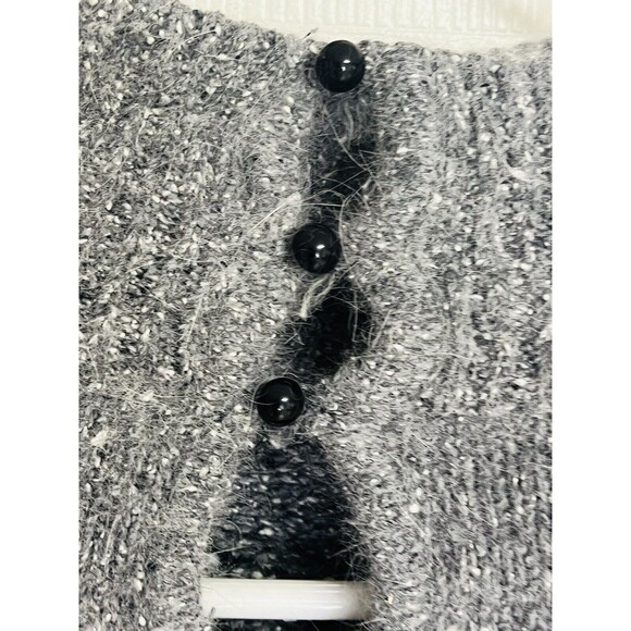 Vintage I.B. Diffusion 90's Angora Silk Gray Turtleneck Sweater S Faux Reptile - Picture 4 of 7